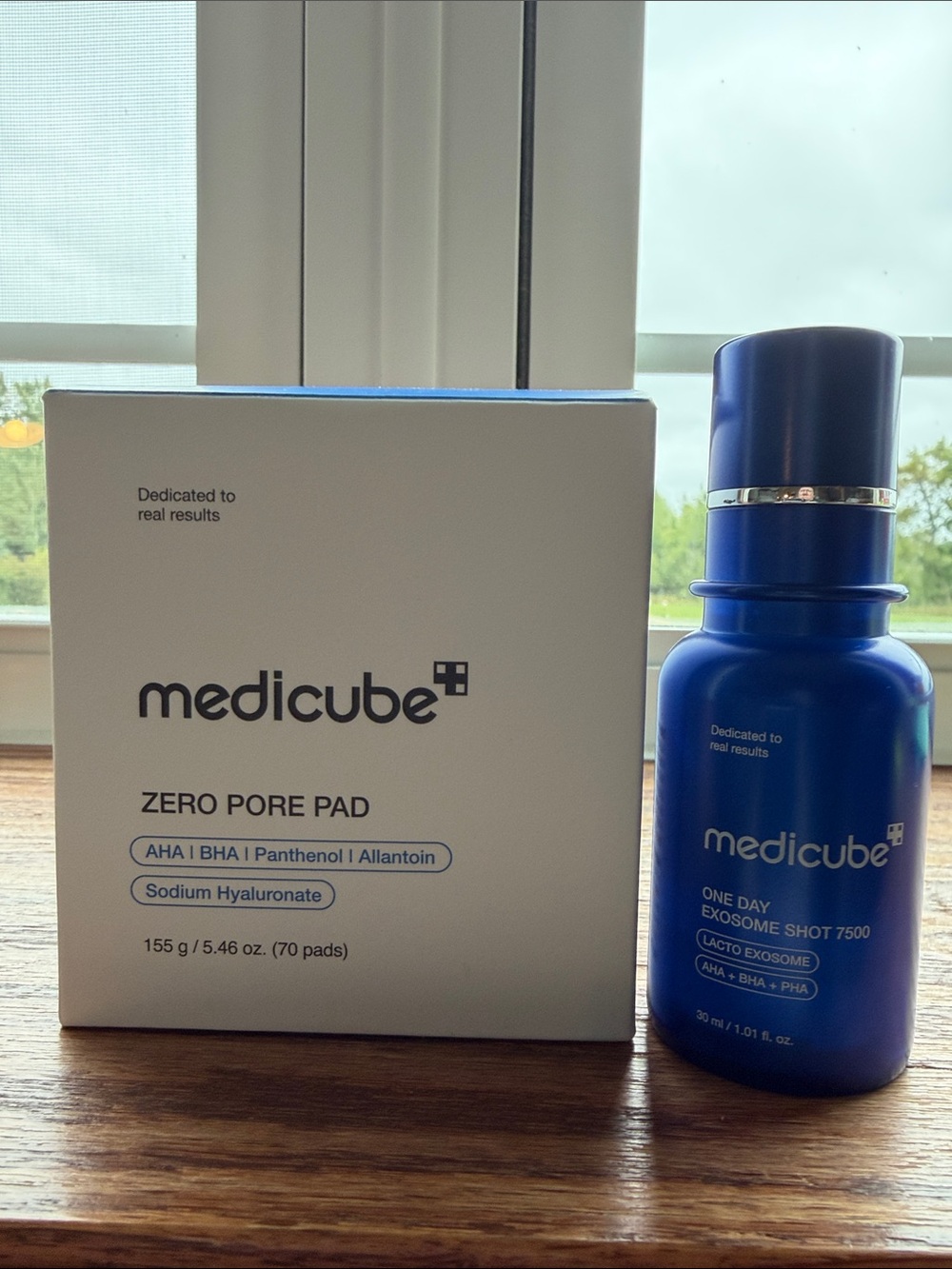 Medicube One Day Exosome Shot 7500 and zero pore pads